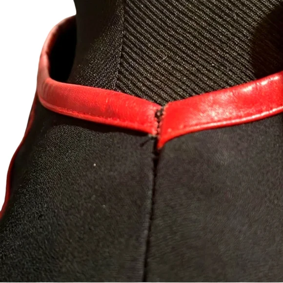 EUC PRADA Leather Accented Bateau Neckline Knee Length Dress Authentic - Picture 6 of 11